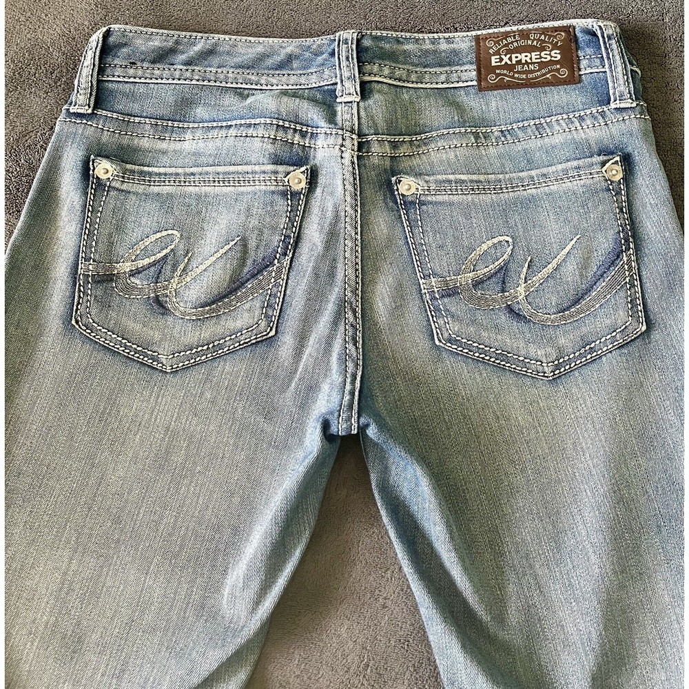 Express Low Stretch Denim Blue Jean Jegging Size 4S Lightly Worn - Picture 6 of 6